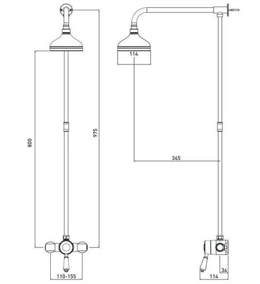 Bristan Colonial 2 Mixer Valve With Rigid Riser - KN2 SHXRR C - Image 3