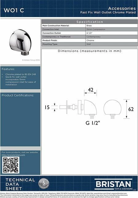 Bristan Wo1 Chrome - Wo1 C - Image 2