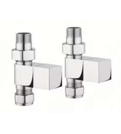 Bauhaus Crosswater Elite Square Straight Rad Valves Chrome - Radvs2