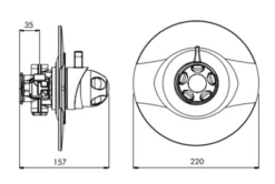 Inta Mood Modern Concealed Dual Control Thermostatic Shower Valve - 90025Cp