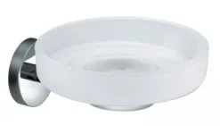Vado Eclipse Frosted Glass Soap Dish And Holder Wall Mounted : Chrome - Ecl-182-C/P