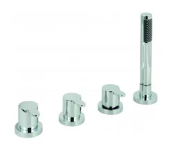 Vado Sense 4 Hole Bath Shower Mixer Deck Mounted Without Spout For Use With Bath Filler Waste And Overflow (Chrome) - Sen-135/Ns-C/P