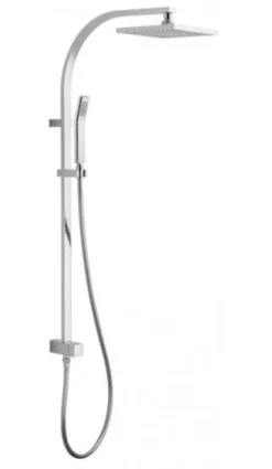 Vado Single Function Slide Rail Shower Kit With Overhead Shower And Integral Diverter - WG-RRK/DIV/SQ-148-C/P