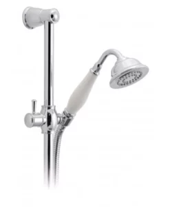 Vado Traditional Slide Rail Shower Kit With Single-Function Shower Handset, 600Mm Slide Rail And 150Cm Shower Hose (Chrome / White) - Wg-16203V2-C/P